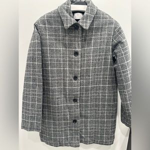 Oak+Fort Black Plaid lined coat in double extra small